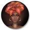 Designart - African American Woman with Turban V - Modern Metal Circle Wall Art